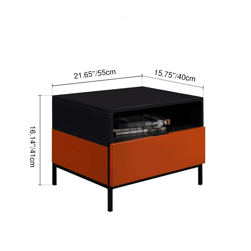 Fresh Vibe Scandinavian Nightstand - Smooth Baked Paint & Concealed Storage Bedside Table 1-Drawer Nightstand For Bedroom