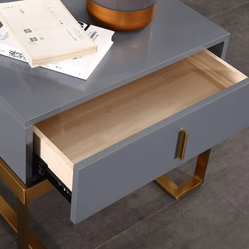 E1 Eco-Safe Industrial Bedside Table - Scratch-Resistant Baking Paint Nightstand 1-Drawer Nightstand For Bedroom & Living Room