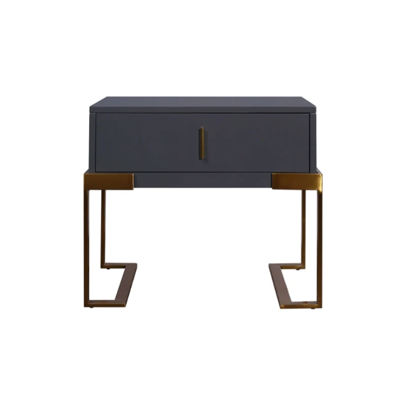 E1 Eco-Safe Industrial Bedside Table - Scratch-Resistant Baking Paint Nightstand 1-Drawer Nightstand For Bedroom & Living Room