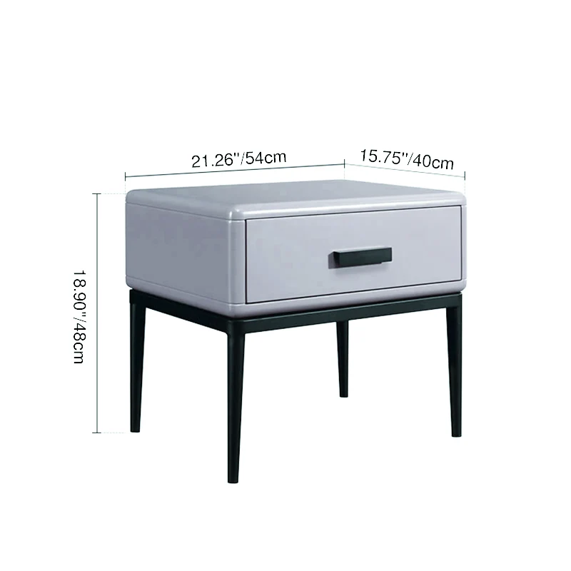 Industrial-Style Bedroom Bedside Table - E1 Eco-Friendly Solid Wood 1-Drawer Nightstand For Bedroom & Living Room