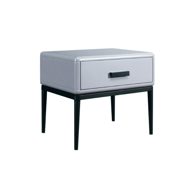 Industrial-Style Bedroom Bedside Table - E1 Eco-Friendly Solid Wood 1-Drawer Nightstand For Bedroom & Living Room
