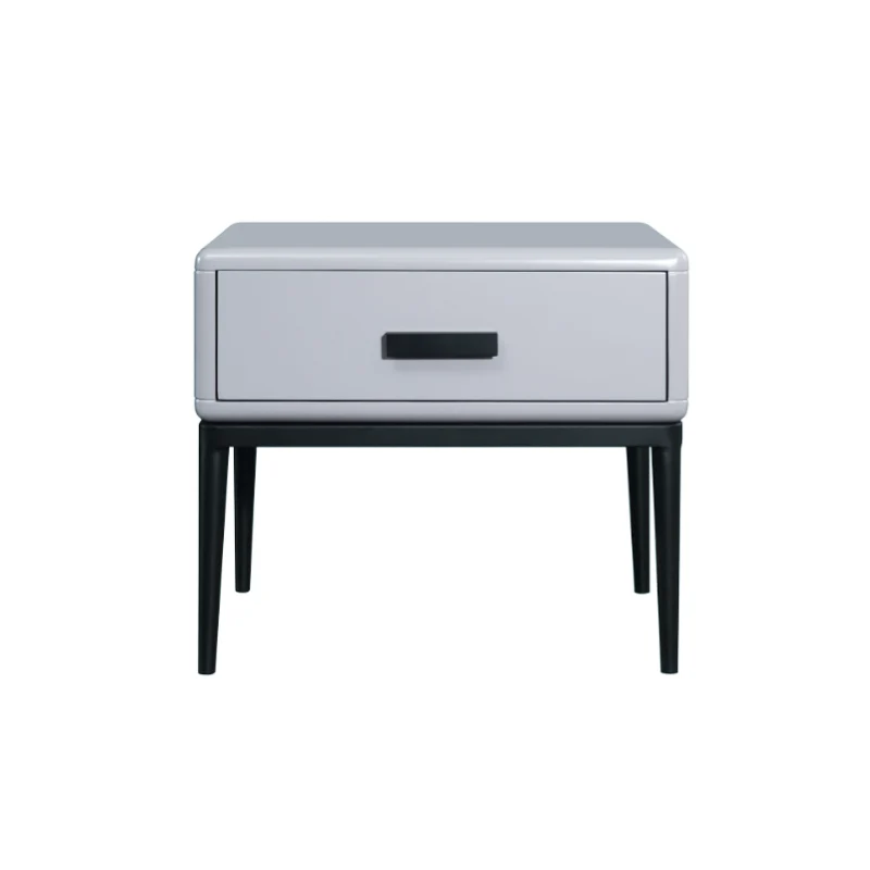 Industrial-Style Bedroom Bedside Table - E1 Eco-Friendly Solid Wood 1-Drawer Nightstand For Bedroom & Living Room