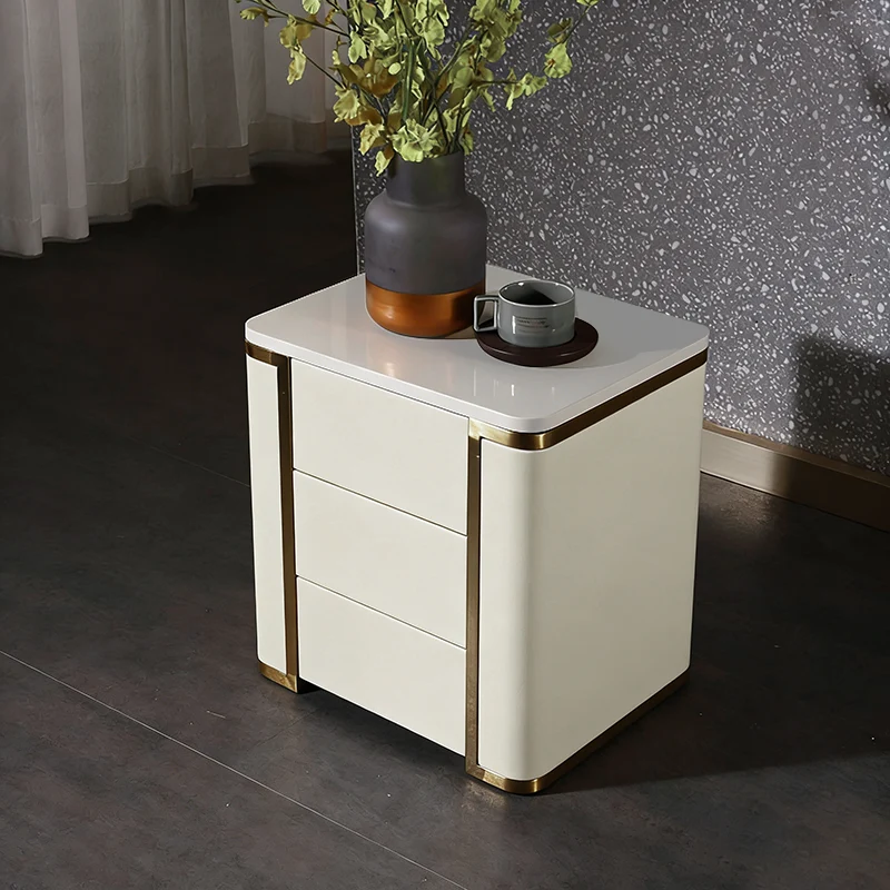 Stylish Minimalist Bedside Table - E1 Eco-Friendly Material Nightstand 3-Drawer For Bedroom & Living Room