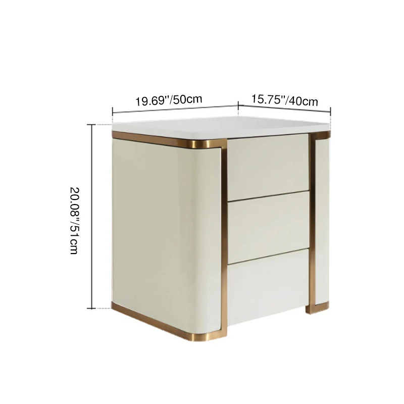 Stylish Minimalist Bedside Table - E1 Eco-Friendly Material Nightstand 3-Drawer For Bedroom & Living Room