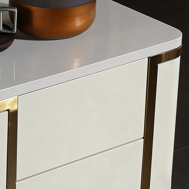 Stylish Minimalist Bedside Table - E1 Eco-Friendly Material Nightstand 3-Drawer For Bedroom & Living Room