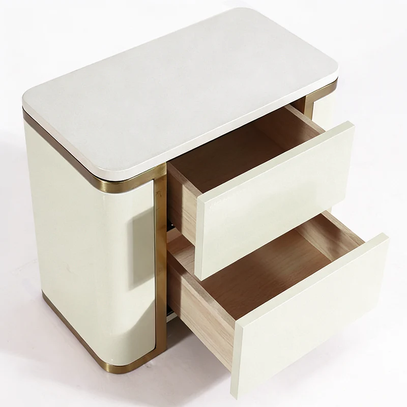 Stylish Minimalist Bedside Table - E1 Eco-Friendly Material Nightstand 3-Drawer For Bedroom & Living Room
