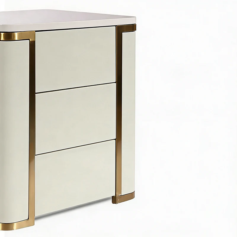 Stylish Minimalist Bedside Table - E1 Eco-Friendly Material Nightstand 3-Drawer For Bedroom & Living Room