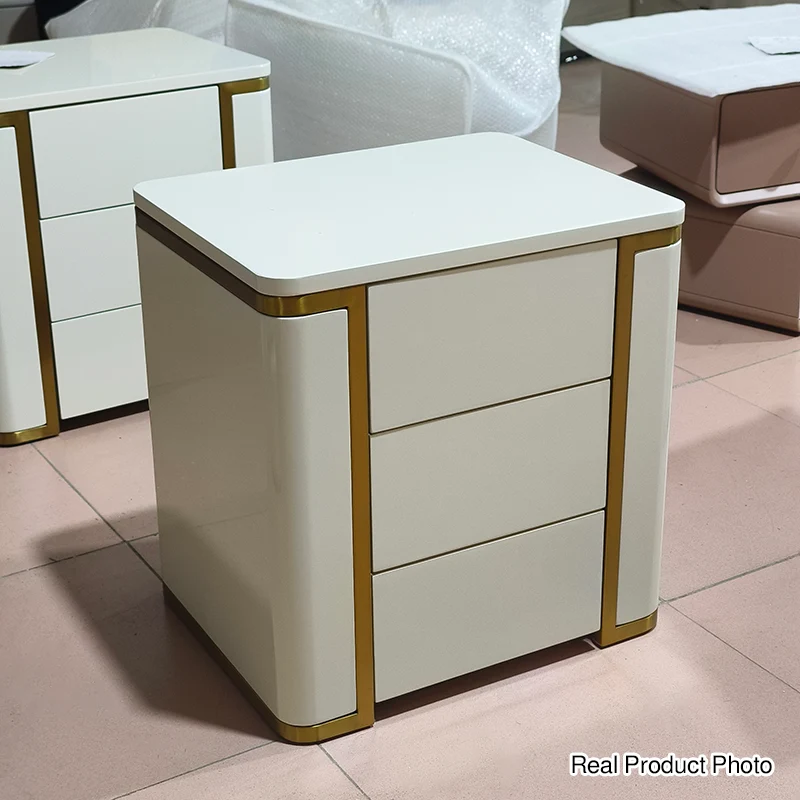 Stylish Minimalist Bedside Table - E1 Eco-Friendly Material Nightstand 3-Drawer For Bedroom & Living Room