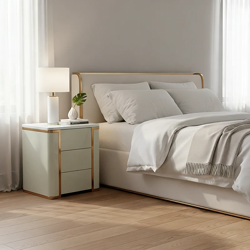 Stylish Minimalist Bedside Table - E1 Eco-Friendly Material Nightstand 3-Drawer For Bedroom & Living Room