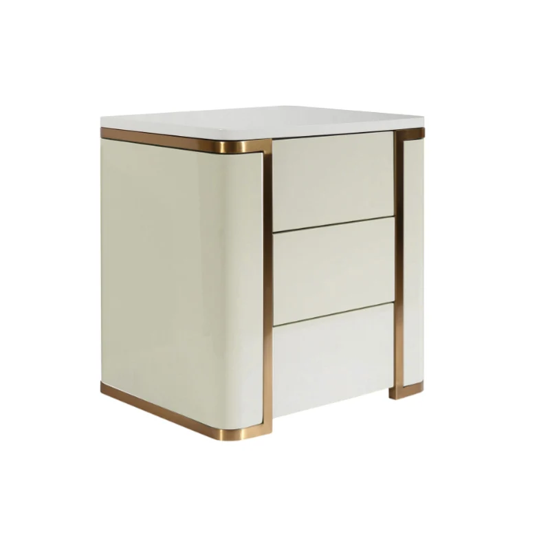Stylish Minimalist Bedside Table - E1 Eco-Friendly Material Nightstand 3-Drawer For Bedroom & Living Room