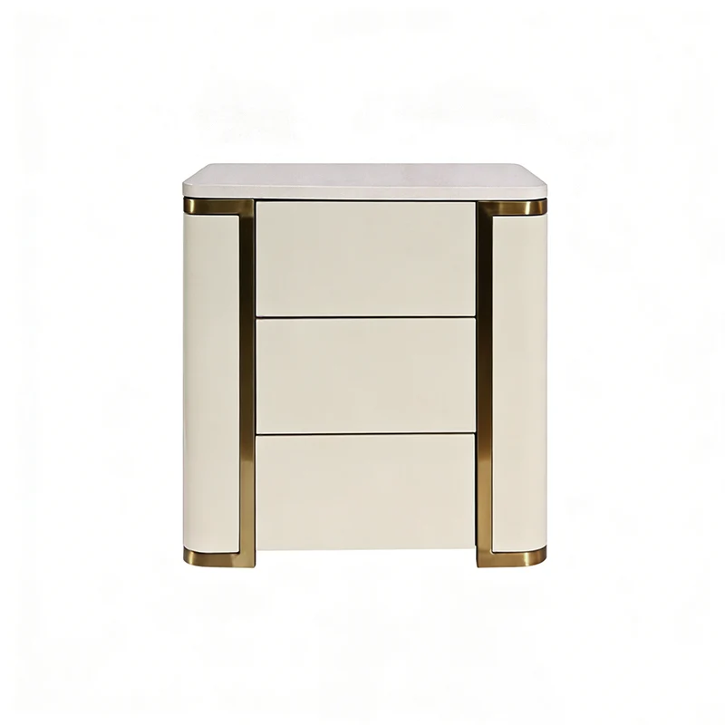 Stylish Minimalist Bedside Table - E1 Eco-Friendly Material Nightstand 3-Drawer For Bedroom & Living Room