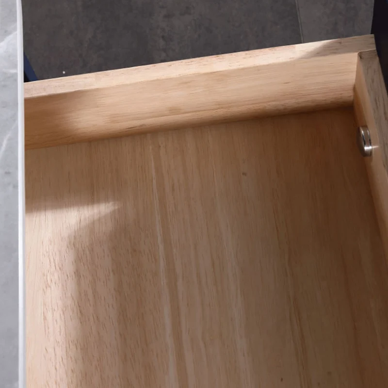 Hardcore Industrial-Style Bedside Table - Durable Rock Slab Top & Exquisite Faux Leather Stitching Nightstand 1-Drawer For Bedroom