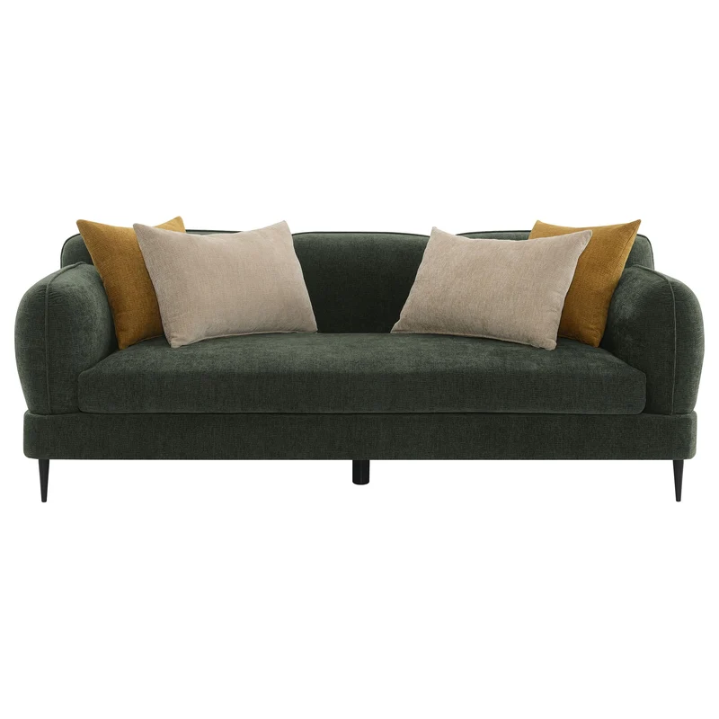 Coaster Furniture Jade 509131 Chenille Upholstered Modern Track Arm Sofa - Green