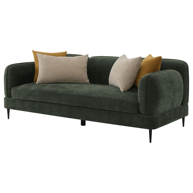 Coaster Furniture Jade 509131 Chenille Upholstered Modern Track Arm Sofa - Green