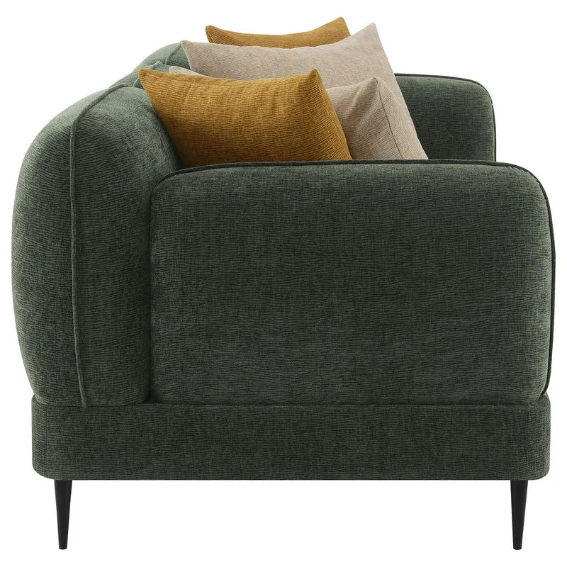 Coaster Furniture Jade 509131 Chenille Upholstered Modern Track Arm Sofa - Green