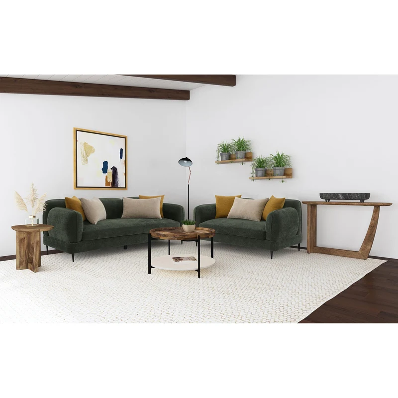 Coaster Furniture Jade 509131 Chenille Upholstered Modern Track Arm Sofa - Green