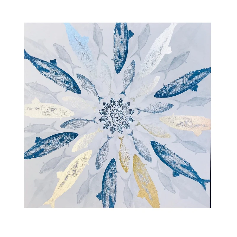 White Fish Clock painting