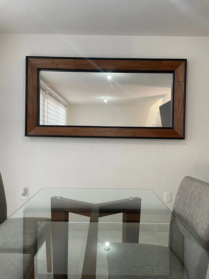 Espejo decorativo Escamas parota filo negro