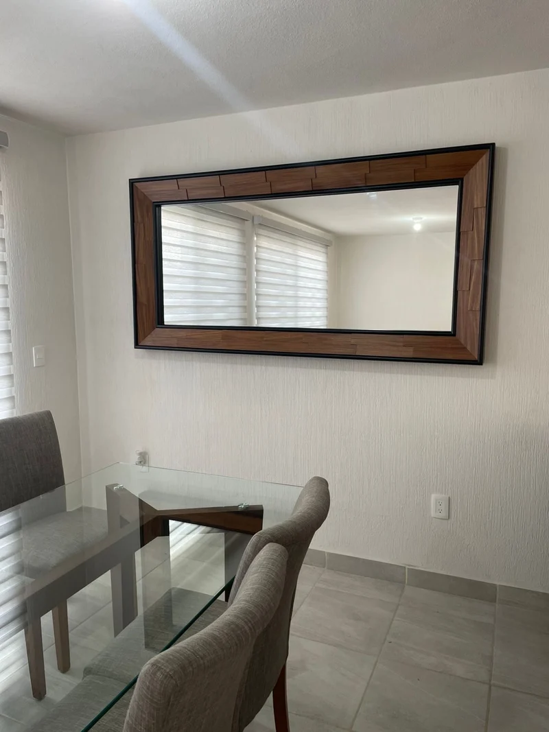 Espejo decorativo Escamas parota filo negro