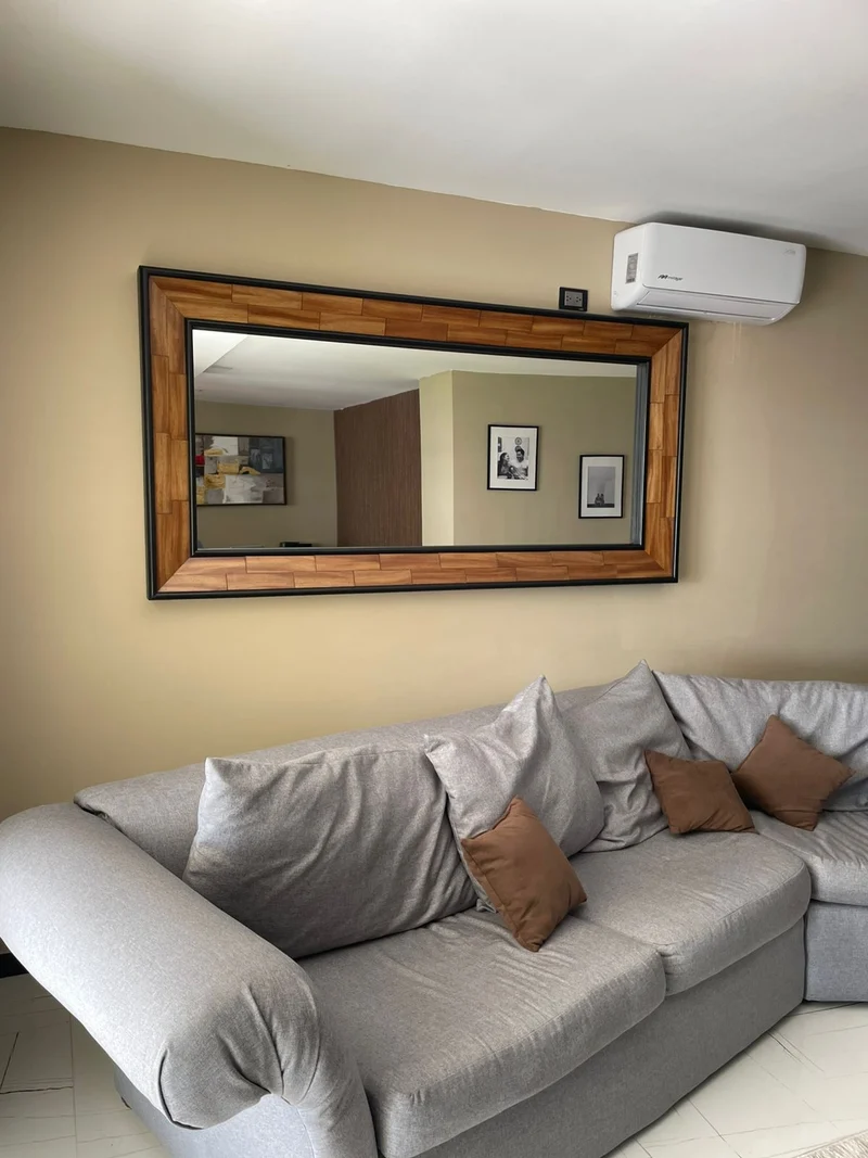 Espejo decorativo Escamas parota filo negro