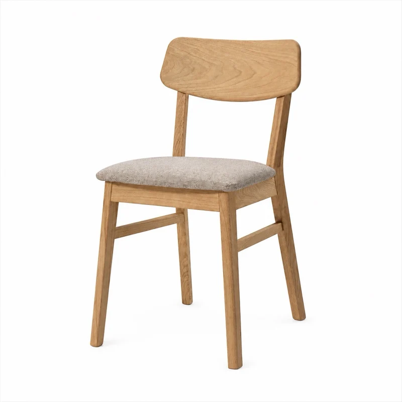 Pack de 2 o 4 Sillas de Comedor Vilna, Estructura de Madera Maciza de Roble, Tapizado | VESKOR