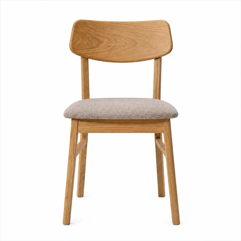 Pack de 2 o 4 Sillas de Comedor Vilna, Estructura de Madera Maciza de Roble, Tapizado | VESKOR