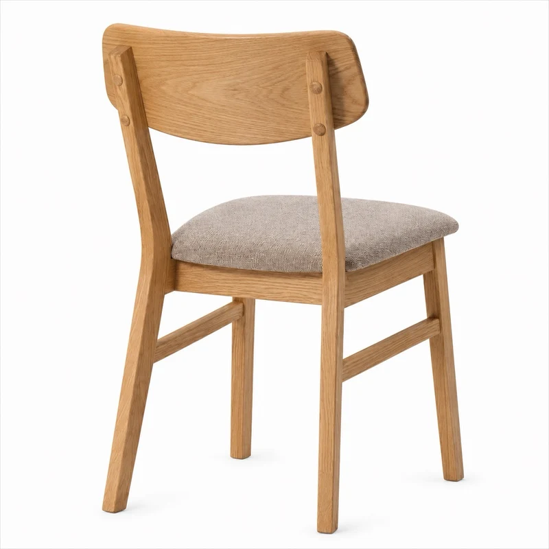 Pack de 2 o 4 Sillas de Comedor Vilna, Estructura de Madera Maciza de Roble, Tapizado | VESKOR