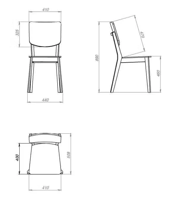 Pack de 2 o 4 Sillas de Comedor Tallin, Estructura de Madera Maciza de Roble, Tapizado | VESKOR