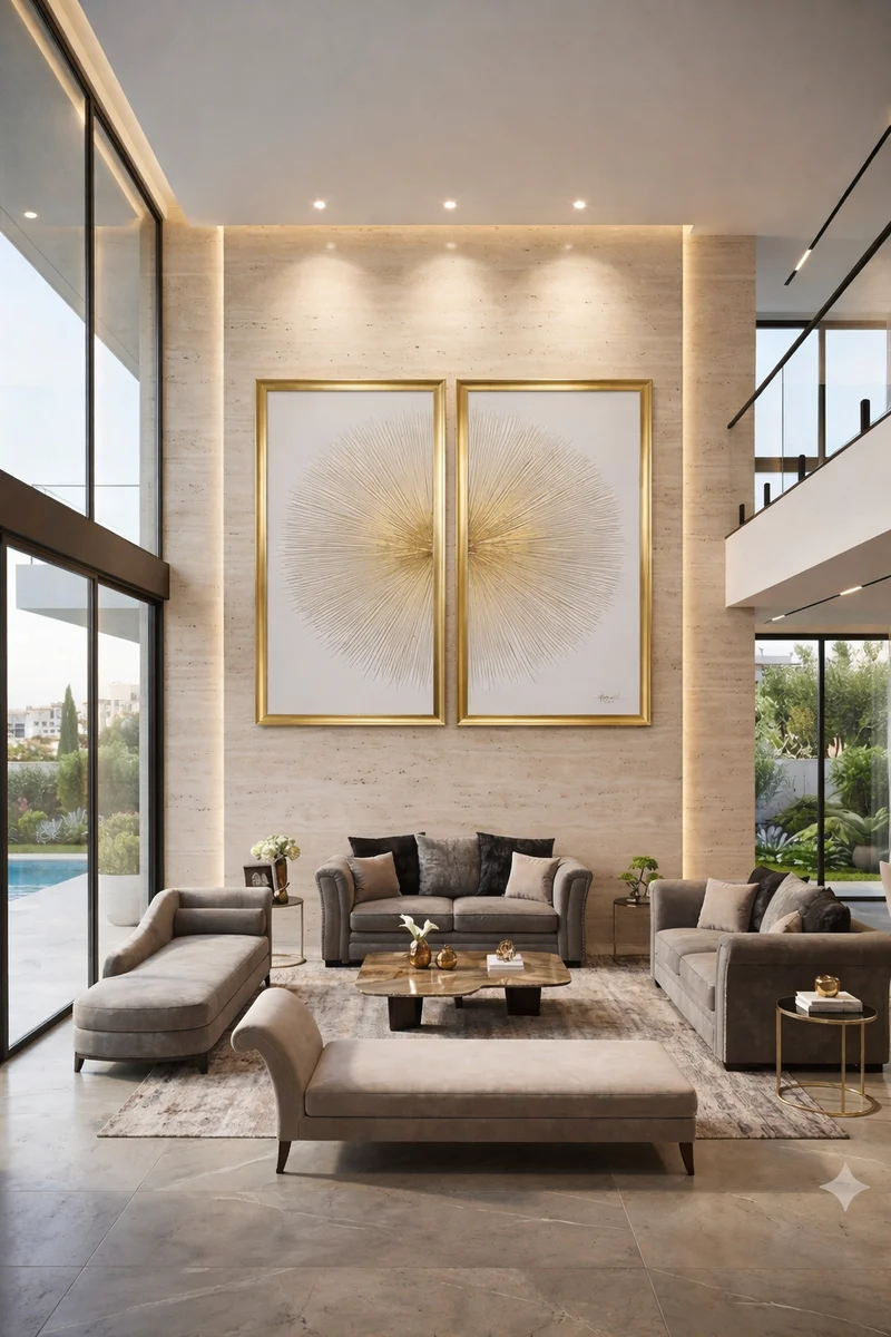 Cuadro Decorativo gran formato doble Shine Golden