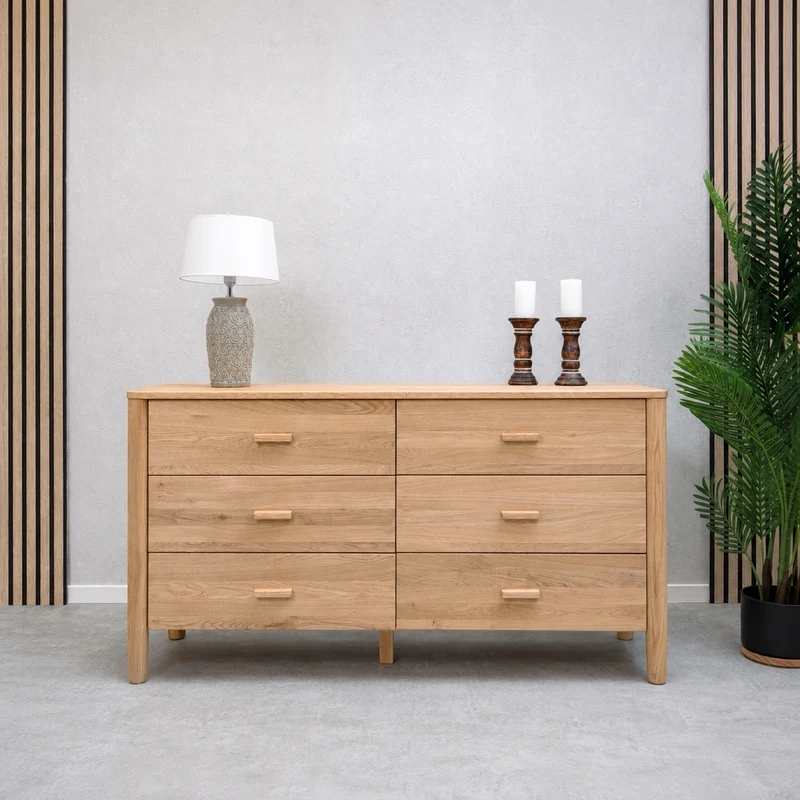 Cómoda de madera maciza roble AURA | VESKOR