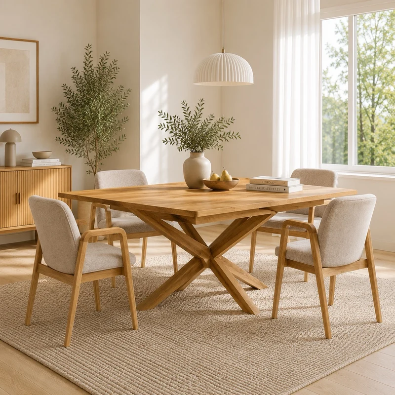 Pack de 2 o 4 Sillas de Comedor Chill, Estructura de Madera Maciza de Roble, Tapizado | VESKOR