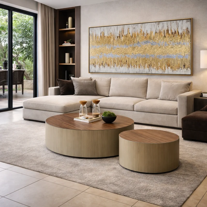 Cuadro decorativo abatracto vida oro y plata