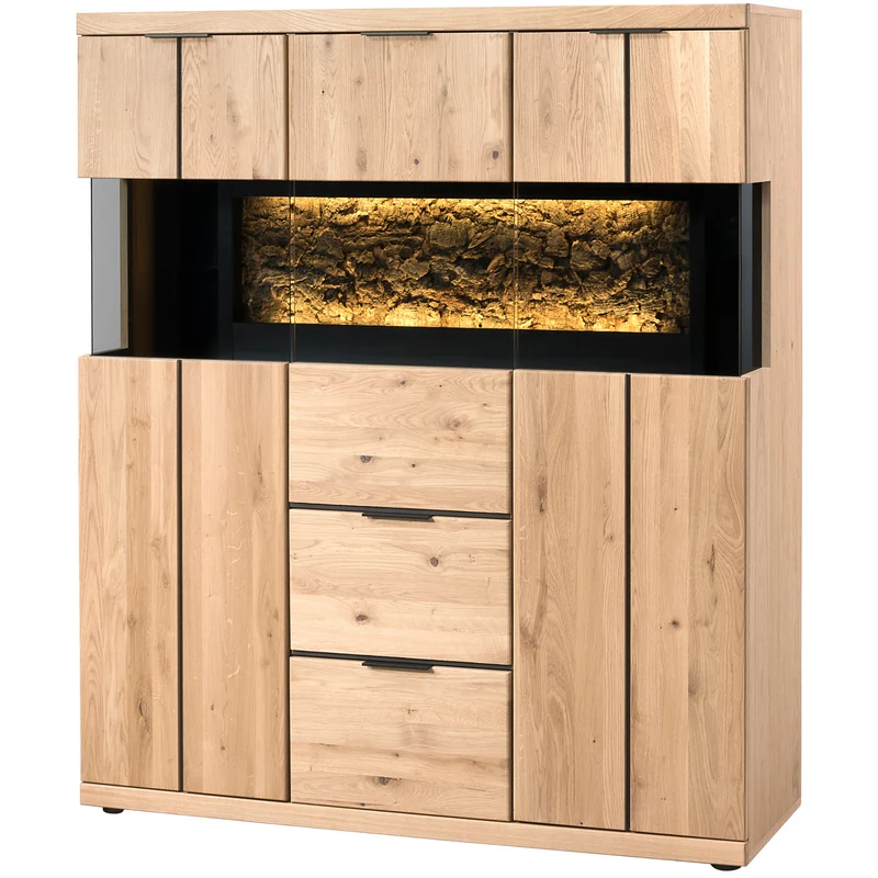 Vitrina de madera roble NAPOLI 22 | LoftStory