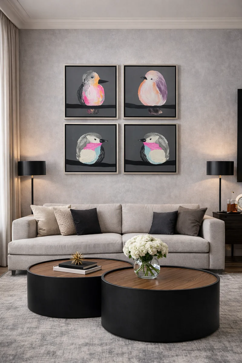 Set cuadros decorativos canto de las aves