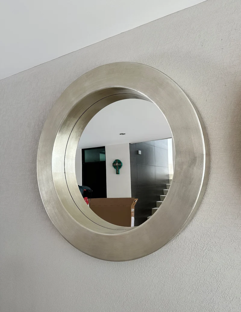 Espejo disco plata