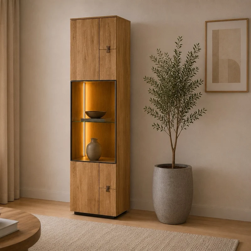 Vitrina de madera roble MINURA 10 | LoftStory