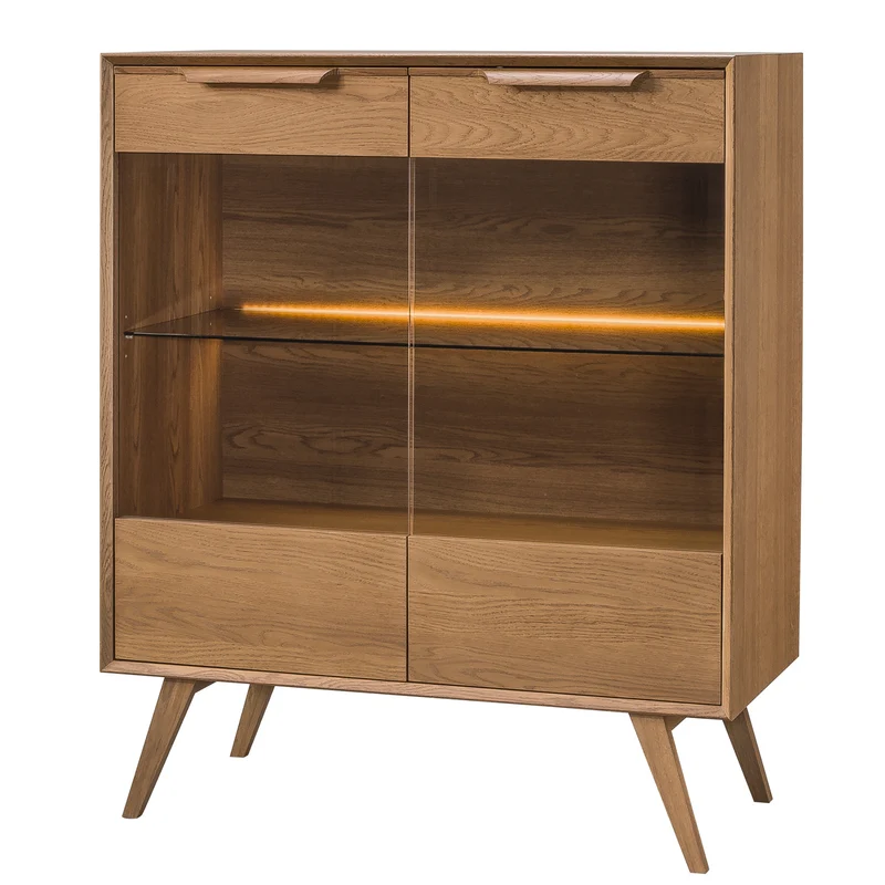 Vitrina de madera roble LEO 16 | LoftStory