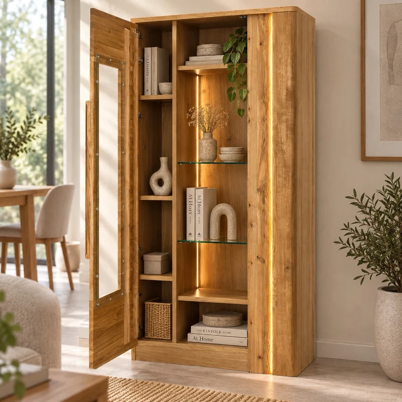 Vitrina de madera roble LONDRES 12 | LoftStory