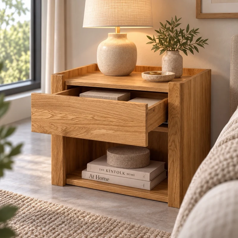 Mesa de noche de madera maciza LISBOA 79 | LoftStory