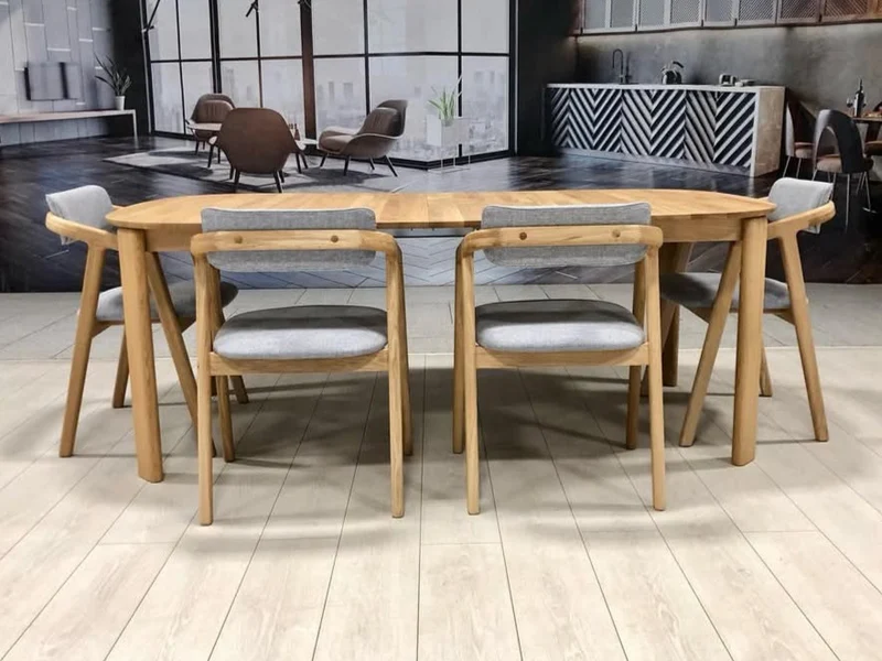 Mesa de comedor redonda extensible madera maciza roble Victoria | NordicStory