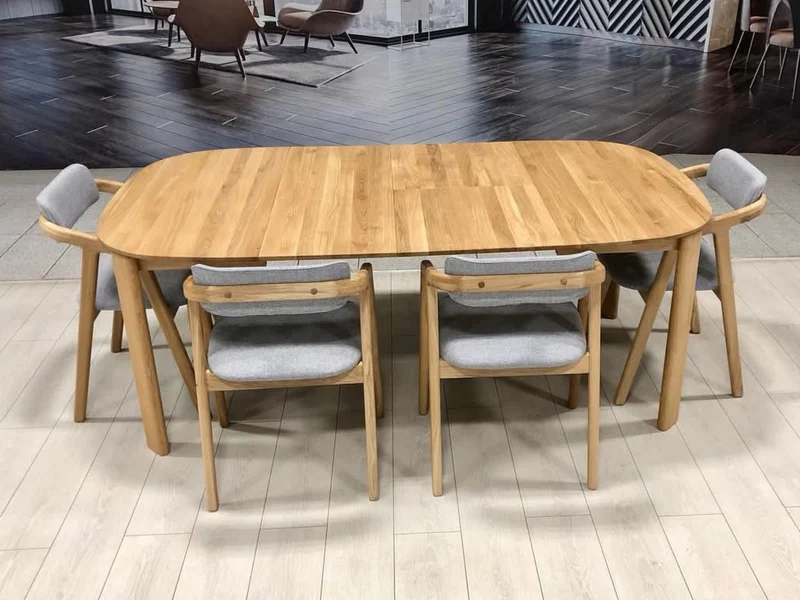 Mesa de comedor redonda extensible madera maciza roble Victoria | NordicStory