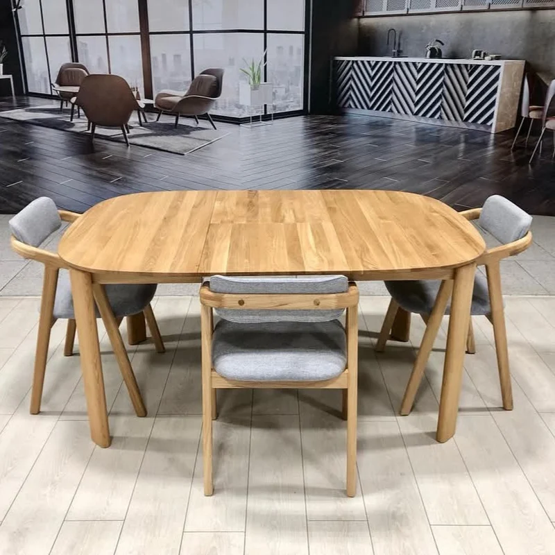 Mesa de comedor redonda extensible madera maciza roble Victoria | NordicStory