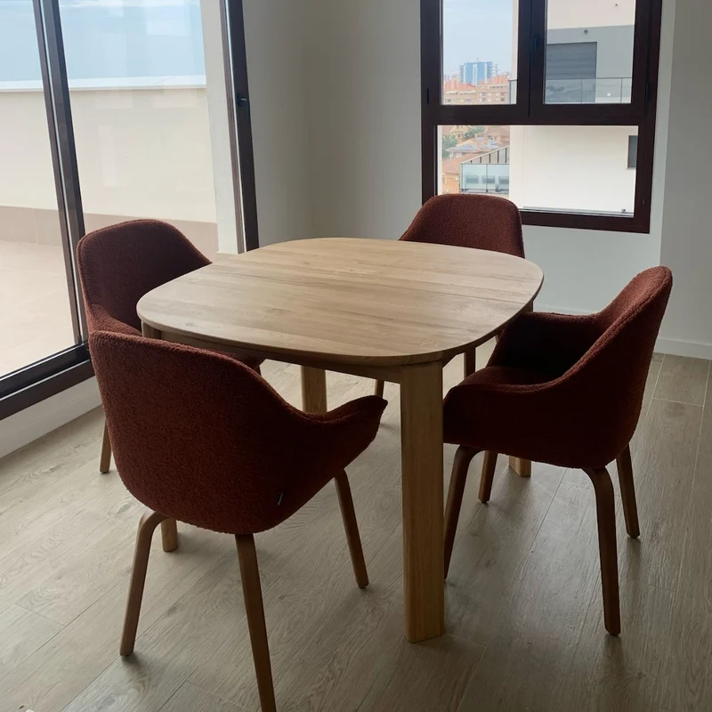 Mesa de comedor redonda extensible madera maciza roble Victoria | NordicStory