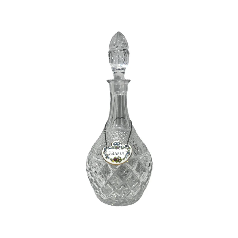 Decantador de cristal tallado para brandy Crown Staffordshire