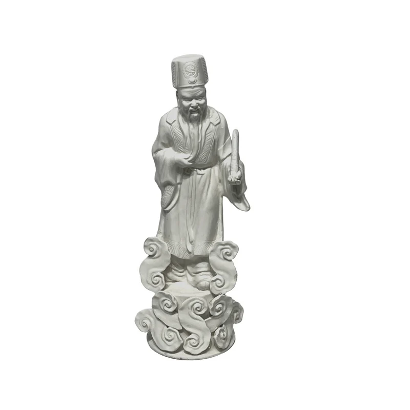 Figura de porcelana blanc de chine- Sabio inmortal taoísta sobre base de nubes
