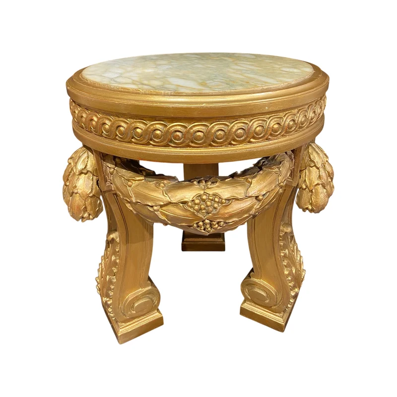 Peana de madera con cubierta de mármol estilo Luis XVI