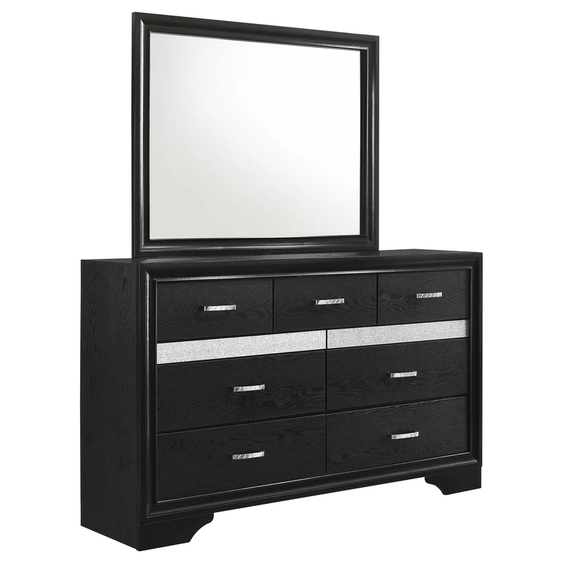 Coaster Furniture Miranda 206363M 7-Drawer Dresser with Mirror - Black