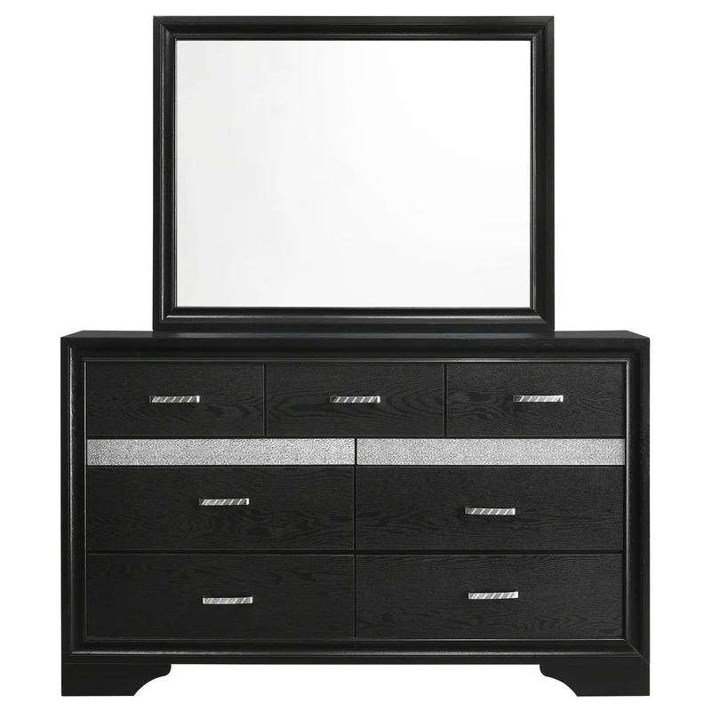 Coaster Furniture Miranda 206363M 7-Drawer Dresser with Mirror - Black