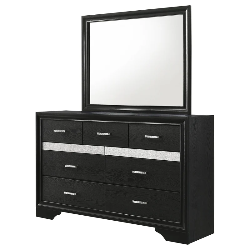 Coaster Furniture Miranda 206363M 7-Drawer Dresser with Mirror - Black