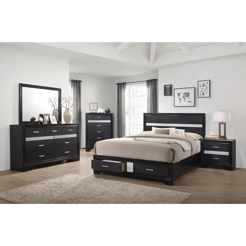 Coaster Furniture Miranda 206363M 7-Drawer Dresser with Mirror - Black